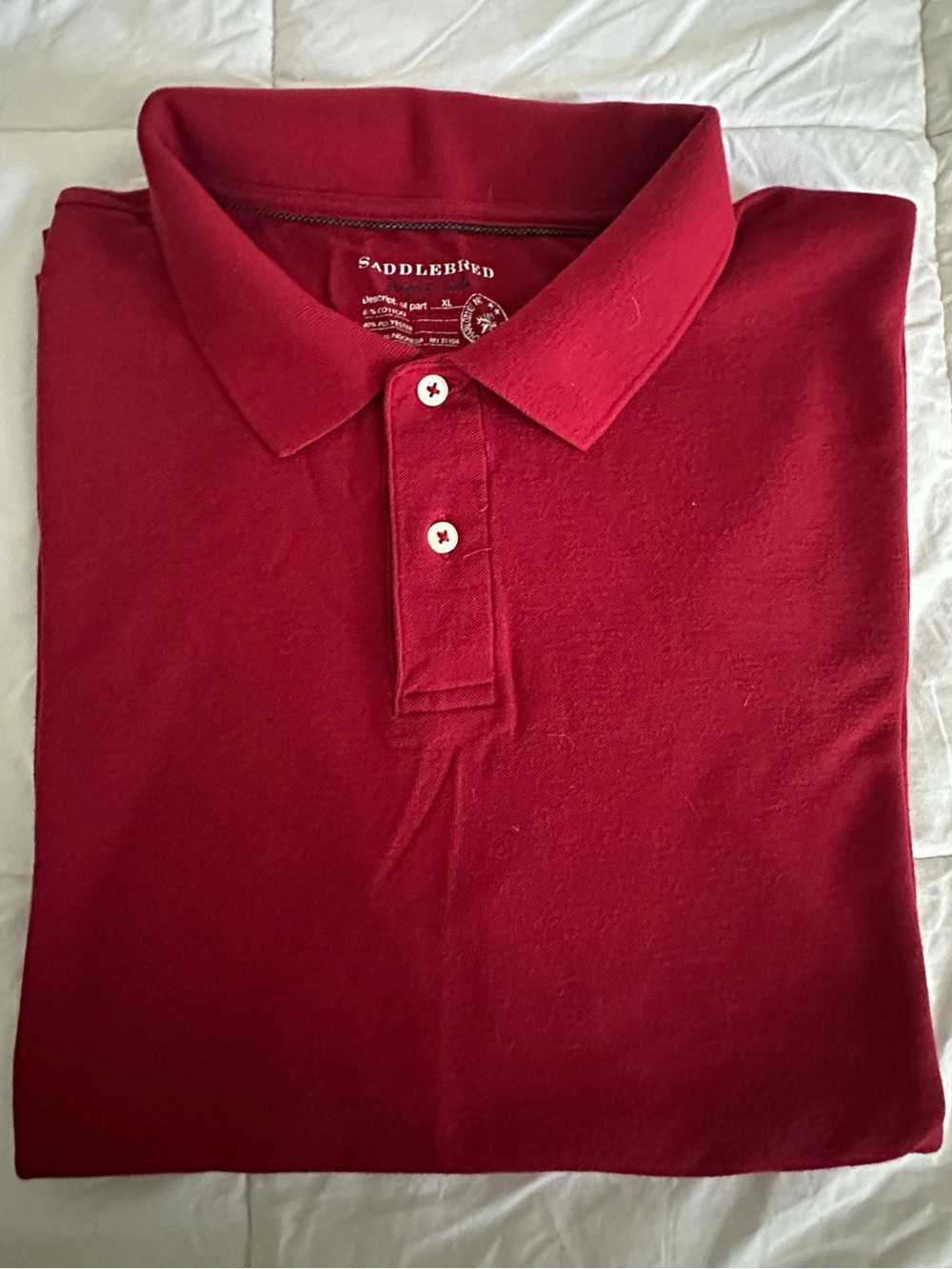 Saddlebred Red Pique Knit Perfect Polo Shirt Mens XL Short Sleeve Golf